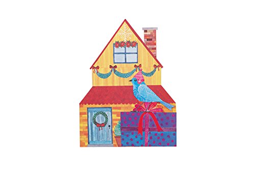 Avian Friends Christmas Birdhouse Tri-Fold Notecards
