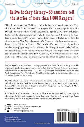 New York Rangers by the Numbers: A Complete Team History of the Broadway Blueshirts by Uniform Number