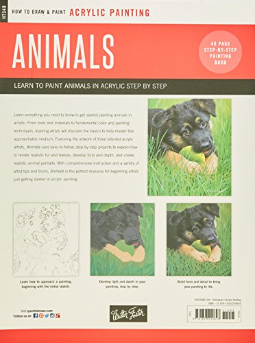 Acrylic: Animals: Learn to paint animals in acrylic step by step - 40 page step-by-step painting book (How to Draw & Paint)
